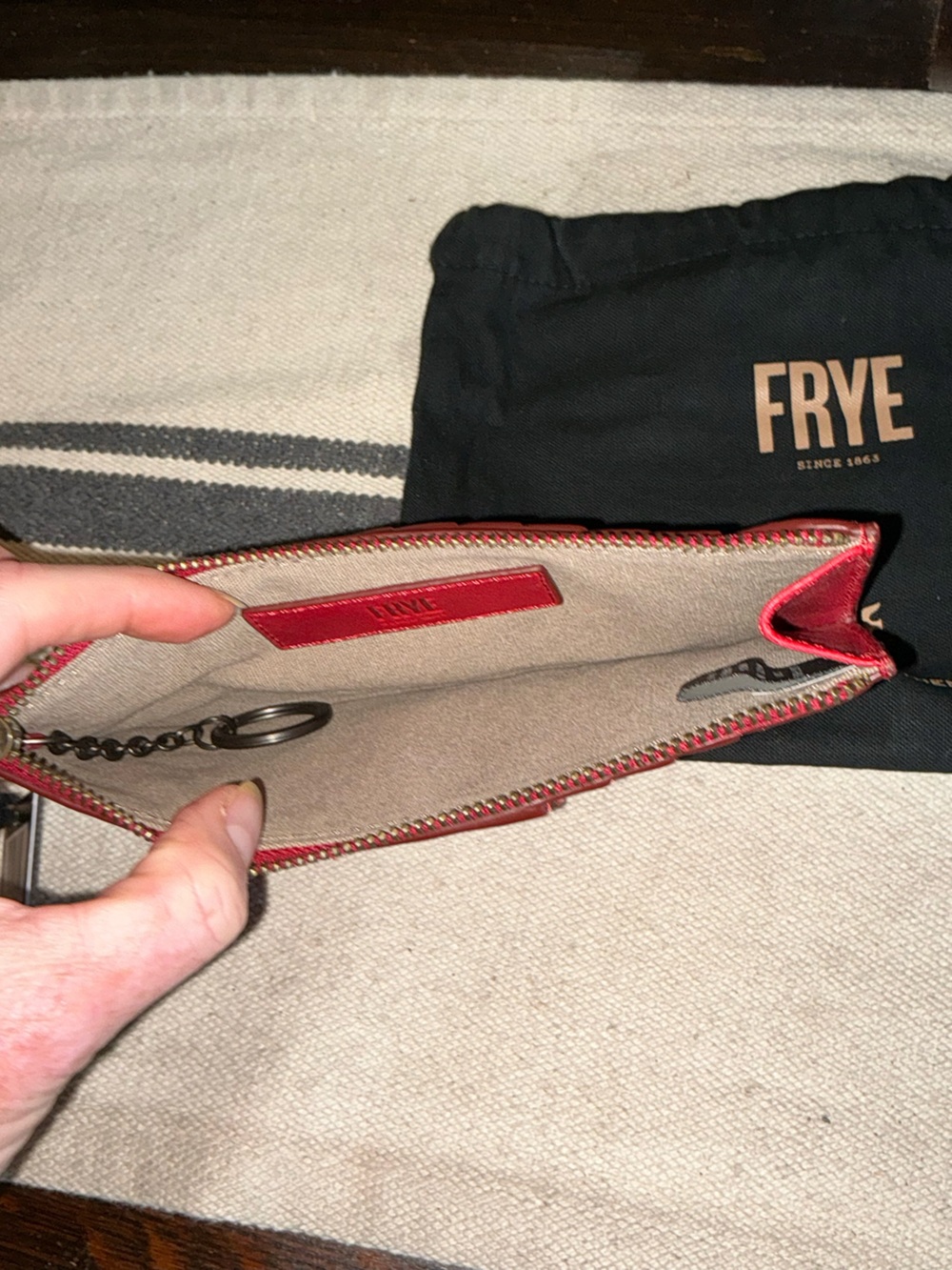 NWT Frye Melissa Leather Snap Card Wallet Red Retail $98 - Picture 13 of 13